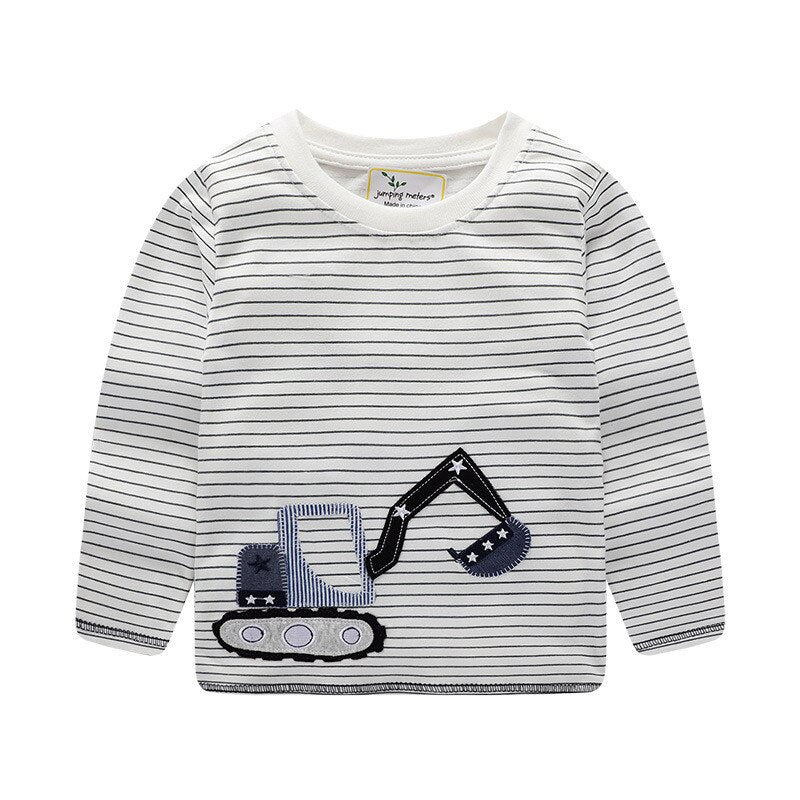 Spring Stripes & Fun: Applique Cotton T-Shirts for Boys and Girls