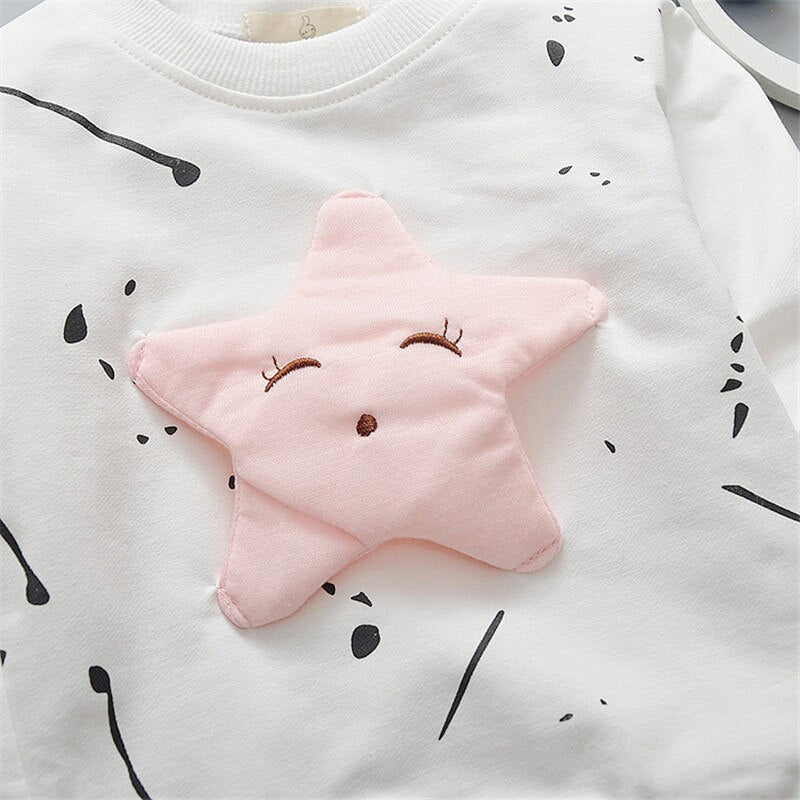 Starry Comfort: Cozy Long Sleeve Sweatshirt for Baby Girls and Boys