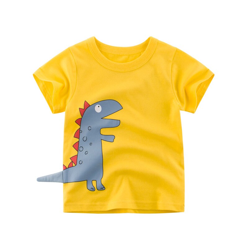 Summer Boys T Shirts Clothing Short Sleeve 100% Cotton Dinosaur Cartoon Children T Shirts Girls 2-8Y High Quality Kids Tees