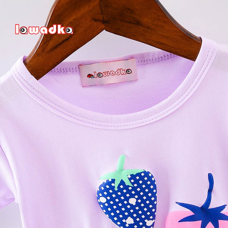 New Sport Baby Girls Boys t-shirt Short Sleeve Strawberry Pattern t-shirts for Girls Cotton Children Clothes Summer