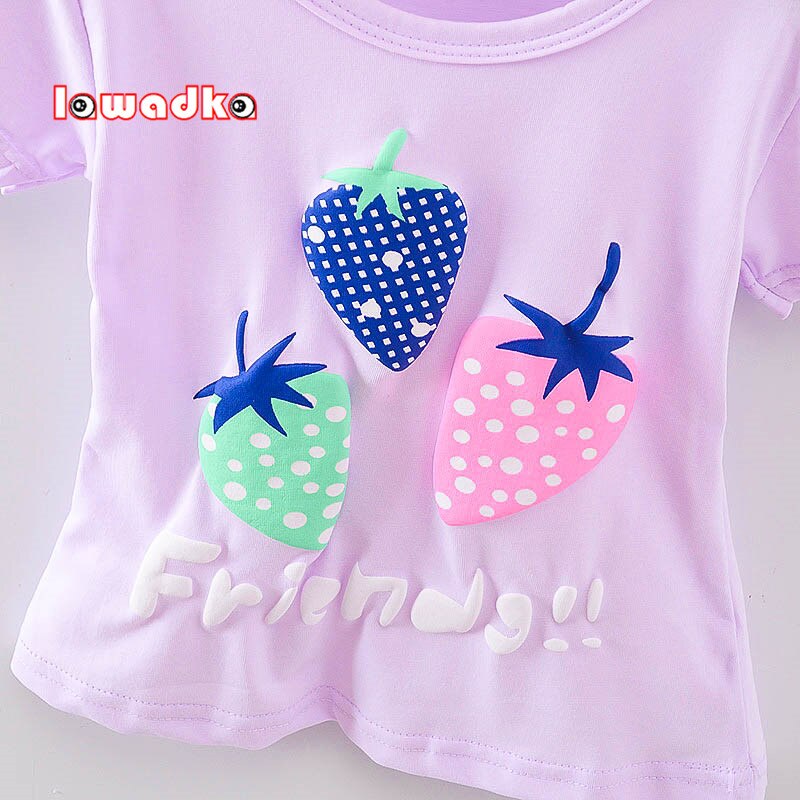 New Sport Baby Girls Boys t-shirt Short Sleeve Strawberry Pattern t-shirts for Girls Cotton Children Clothes Summer