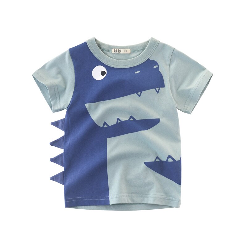 Summer Boys T Shirts Clothing Short Sleeve 100% Cotton Dinosaur Cartoon Children T Shirts Girls 2-8Y High Quality Kids Tees