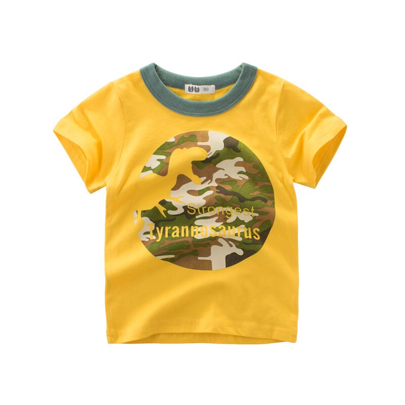 Summer Boys T Shirts Clothing Short Sleeve 100% Cotton Dinosaur Cartoon Children T Shirts Girls 2-8Y High Quality Kids Tees