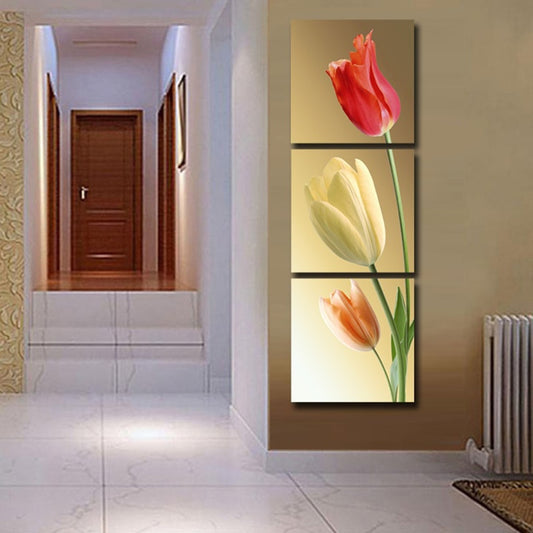 Canvas HD Prints Pictures Home Decor 3 Pieces Color Elegant Tulips Paintings Wall Art For Living Room Flowers Poster Framework