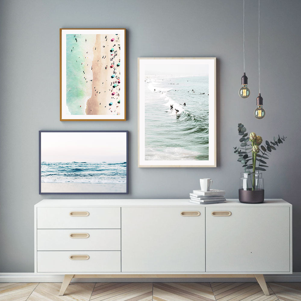 Seaside Landscape Poster Sandy Beach Surf Art Print Nordic Canvas Painting Photography Wall Picture For Living Room Decor