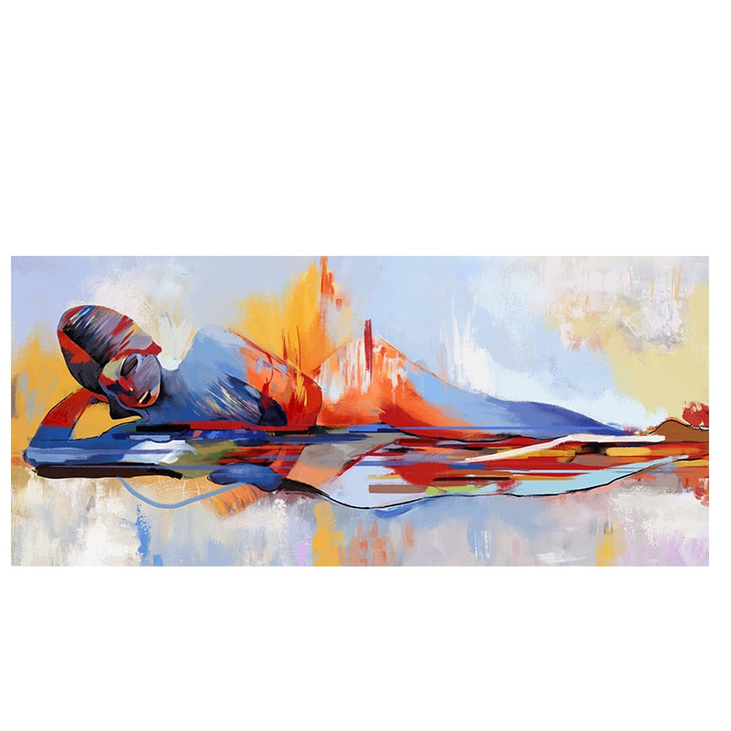 Watercolor Lord Buddha Abstract Oil Painting on Canvas Religious Posters and Prints Cuadros Wall Art Pictures For Living Room