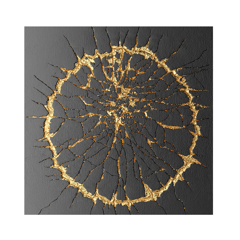 "Golden Hues Abstract" - Modern Wall Art with Gold Foil Accents