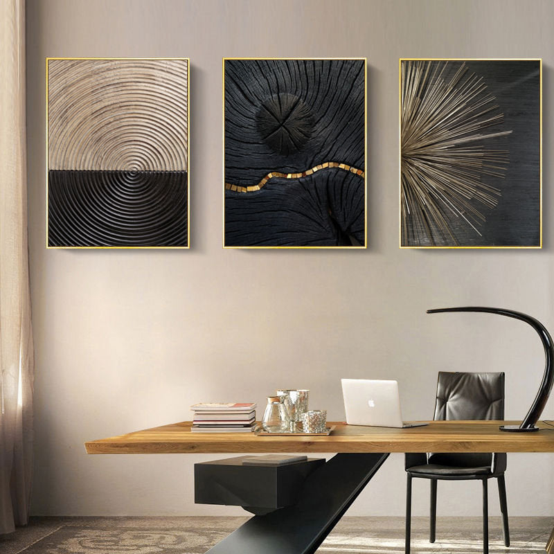 Abstract Luxury Wall Art Poster Gold Black Surround Canvas Painting Nordic Decorative Painting Home Decor Living Room