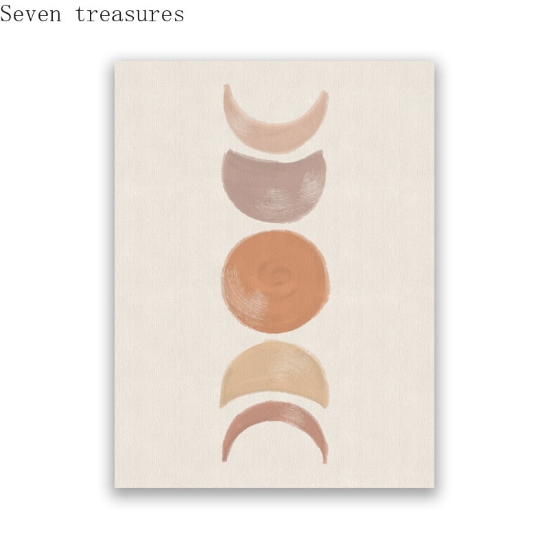 Sun Moon Print Boho Bedroom Decor Modern Mid Century Minimalist Poster Living Room Canvas  Terracotta Wall Art PicturesPainting