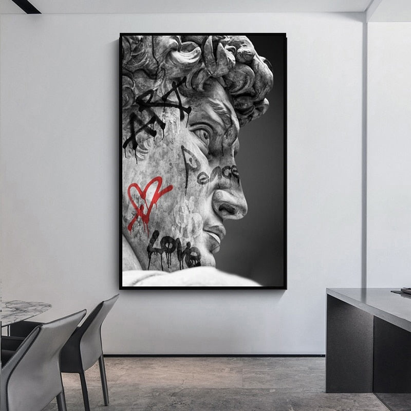 The David of Michelangelo art Abstract Tattoos Canvas Painting Decor Wall Art Pictures Home Prints Bedroom Decoration Poster