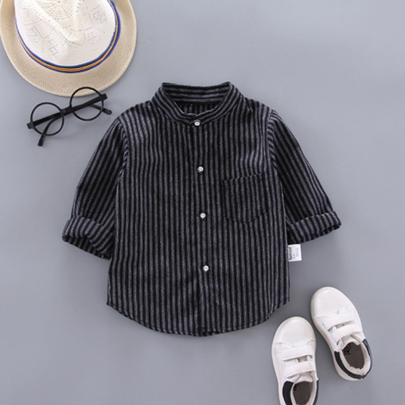 Little Gentlemen's Style: Spring Thin Striped Shirts for Baby Boys