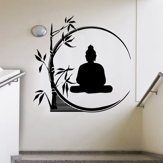 Artistic Buddha Cartoon Wall Sticker Wall Decals Home Decor For Living Room Kids Room Decoration Wall Decor Sticker Murals