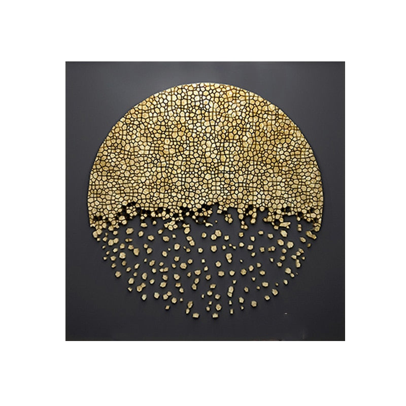 "Golden Hues Abstract" - Modern Wall Art with Gold Foil Accents