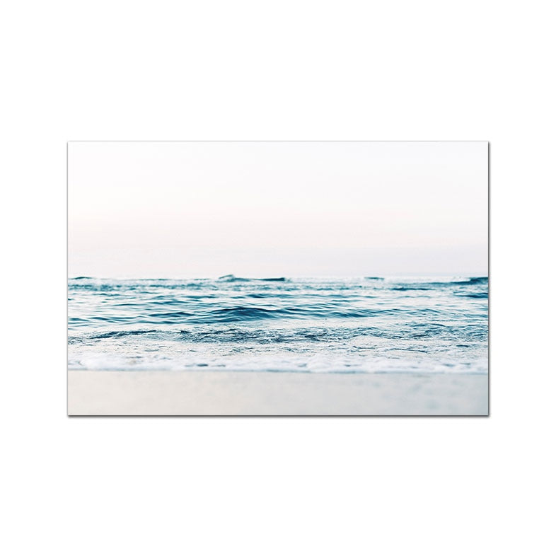 Seaside Landscape Poster Sandy Beach Surf Art Print Nordic Canvas Painting Photography Wall Picture For Living Room Decor