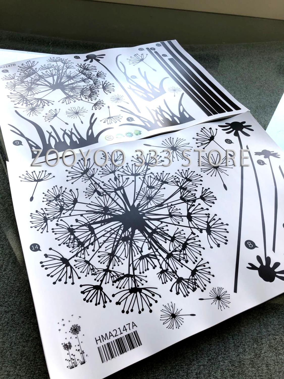 Creative and Stylish Wall Stickers: Hot Black Dandelion Design for Living Room and Bedroom Déco