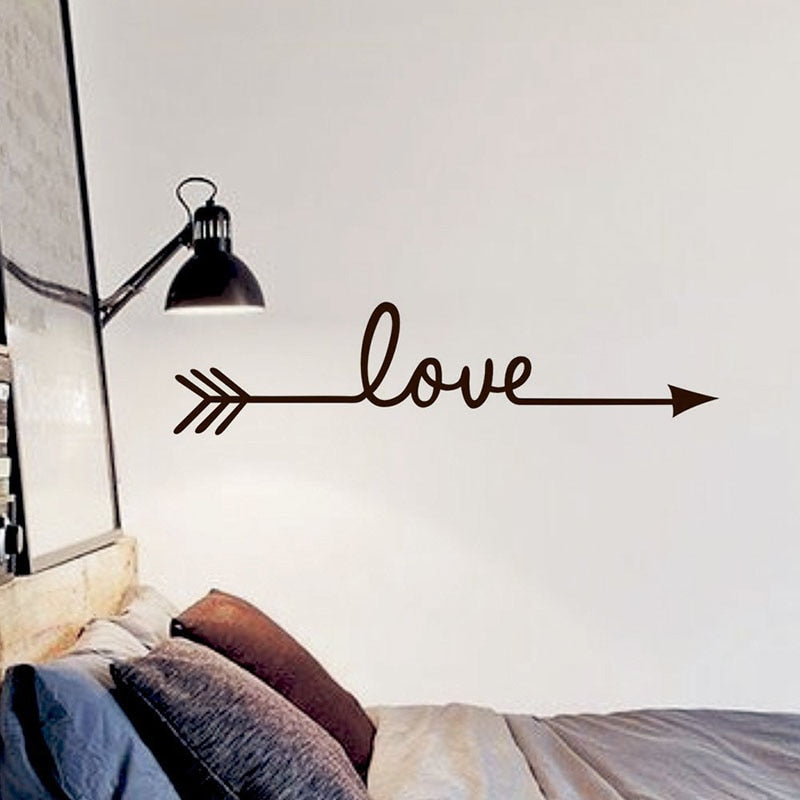 Love Heart Arrow Wall Stickers Art Design Stickers for Living Room Bedroom Home Decoration Wall Decals Glass Stickers Decor PVC