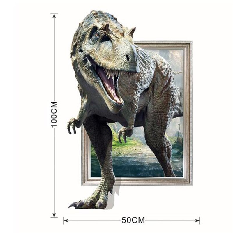 3D vivid dinosaur wall sticker  home decoration jurassic period animal movie poster wall stickers for kids rooms