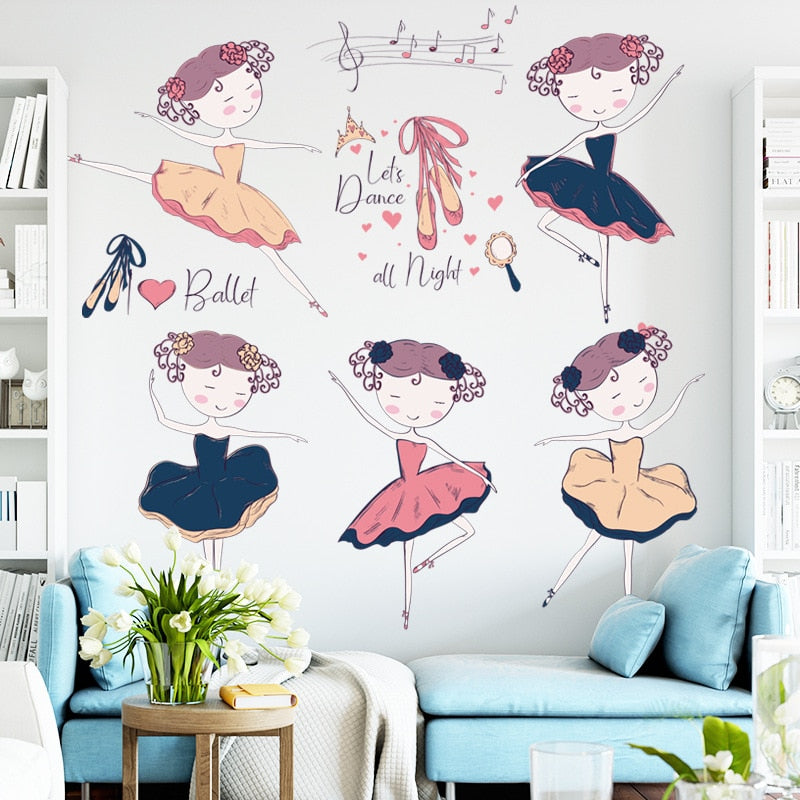 Cartoon Unicorn Princess Wall Stickers for Kids room Kindergarten Girls room Decor Eco-friendly Vinyl Wall Decals Art Home Decor