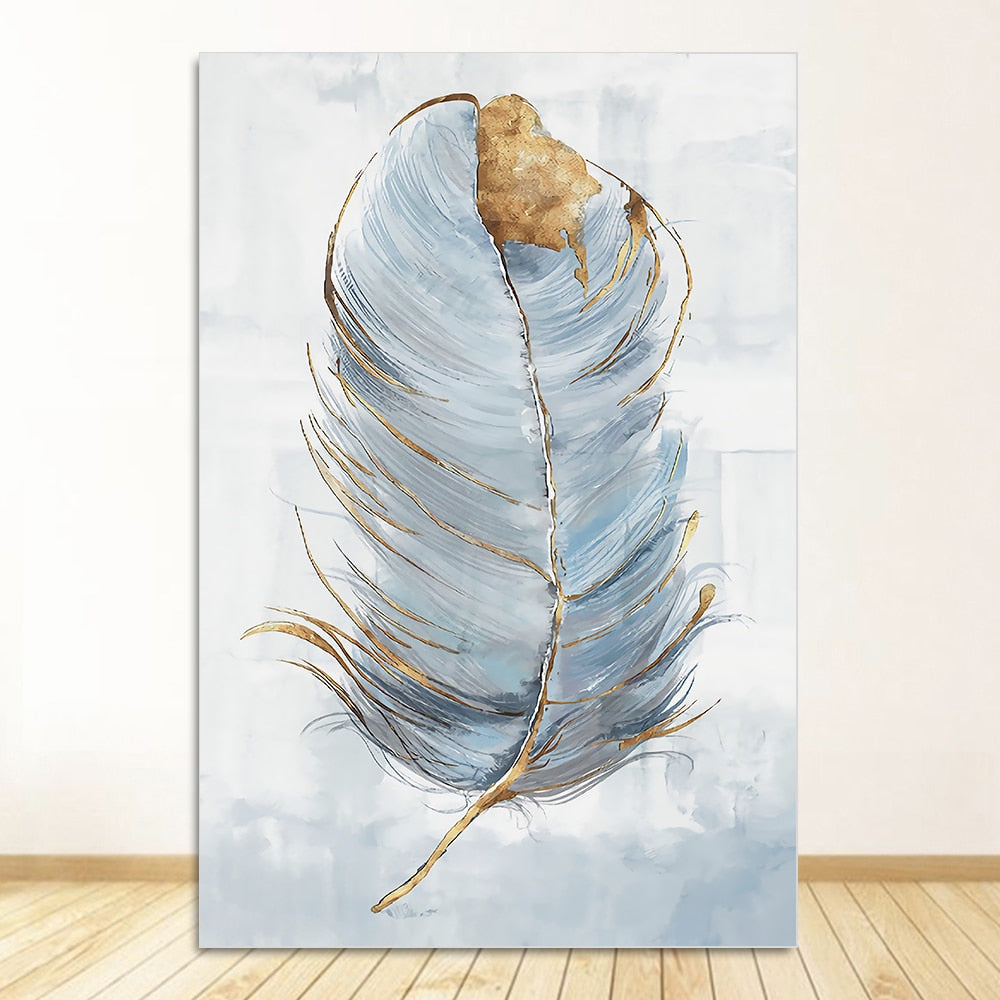 Scandinavian Flower Canvas Art Abstract Painting Print Feather Decoration Picture for Living Room Nordic Home Decor Wall Poster