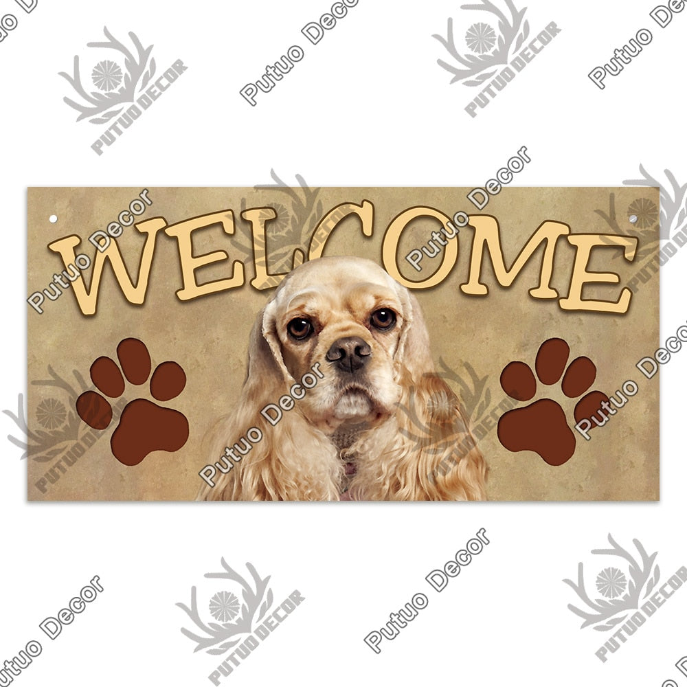 Putuo Decor Dog Plaques Wood Sign Friendship Wooden Pendant Hanging Signs for Wooden Hanging Dog House Decoration Dog Plate