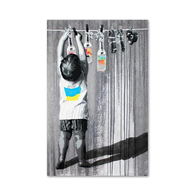 Banksy Graffiti Art Canvas Painting On The Wall Art Posters Prints for Living Room Home Decoration