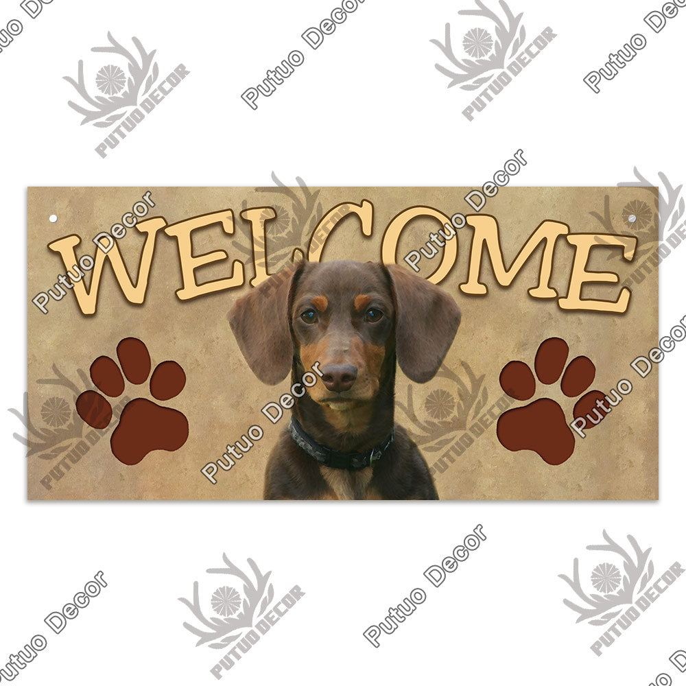 Putuo Decor Dog Plaques Wood Sign Friendship Wooden Pendant Hanging Signs for Wooden Hanging Dog House Decoration Dog Plate