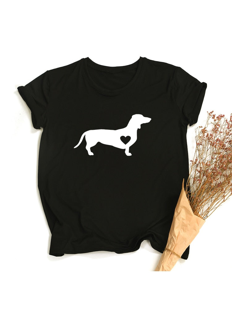 Dachshund Delight: Chic Dog Mom Women's T-Shirt