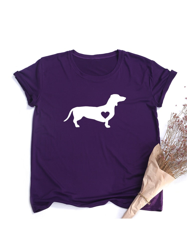 Dachshund Delight: Chic Dog Mom Women's T-Shirt