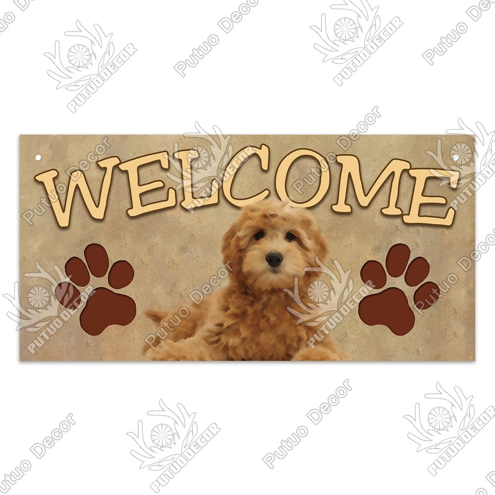 Putuo Decor Dog Plaques Wood Sign Friendship Wooden Pendant Hanging Signs for Wooden Hanging Dog House Decoration Dog Plate