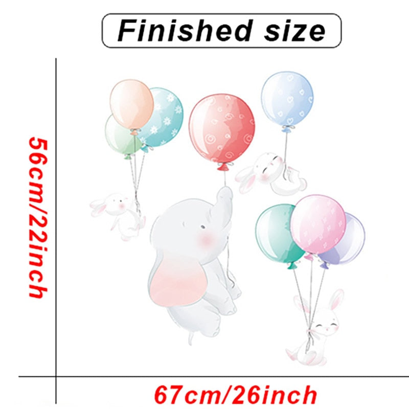 Cartoon Kids room Wall Decor Wall Stickers Hot Air Balloon Vinyl Wall Decals for Home Decoration Art Murals Sticker Wallpaper