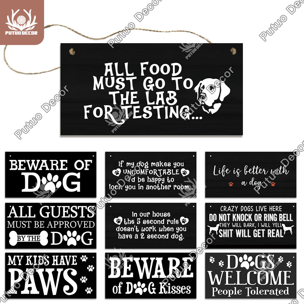 "Charming Wooden Dog Signs: Enhance Your Dog House or Kennel with Decorative Pet Friendship Plaques"