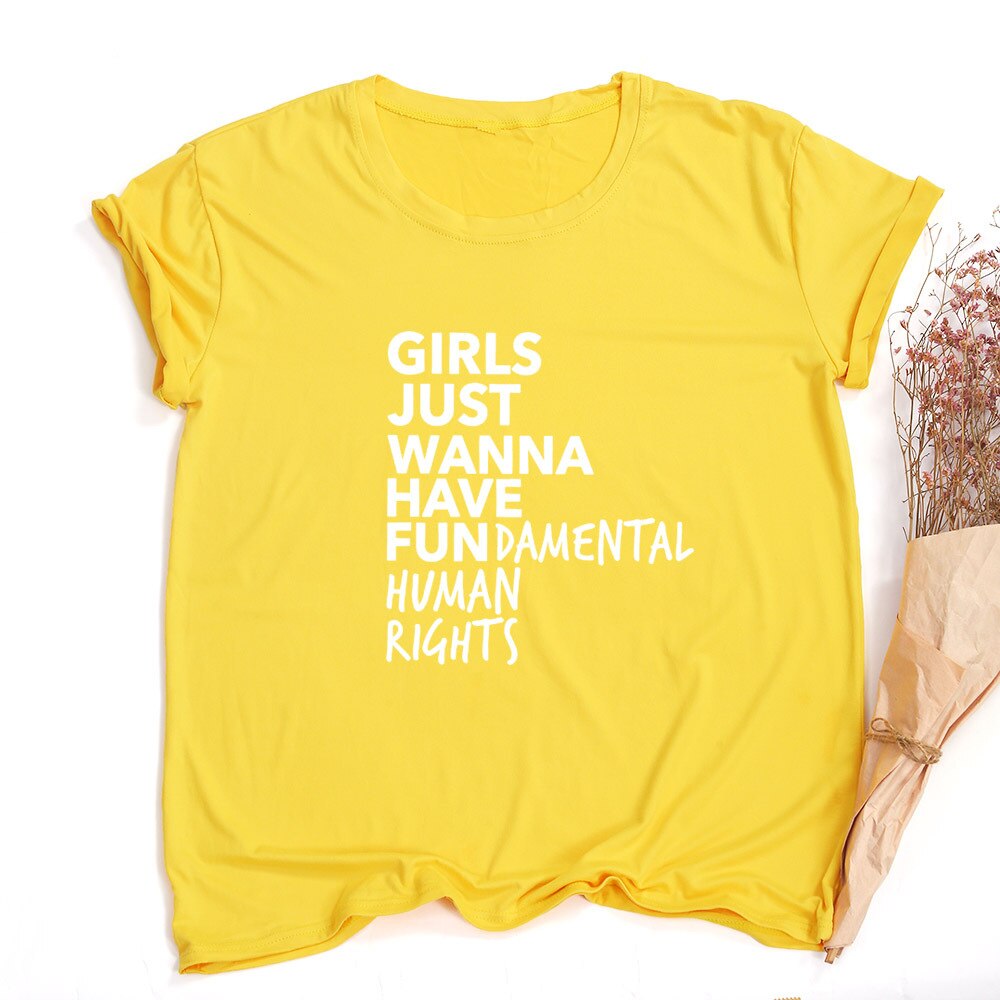 Empowerment in Style: Girls Just Wanna Have Fundamental Human Rights - Feminist T-Shirt