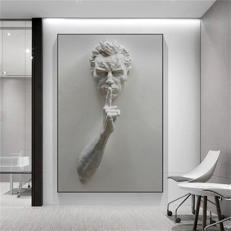 3D Wall Sculpture Abstract Figure Home Decoration Canvas Printed Mural Posters Street Art Ideals Living Room Gifts Decor Cuadros