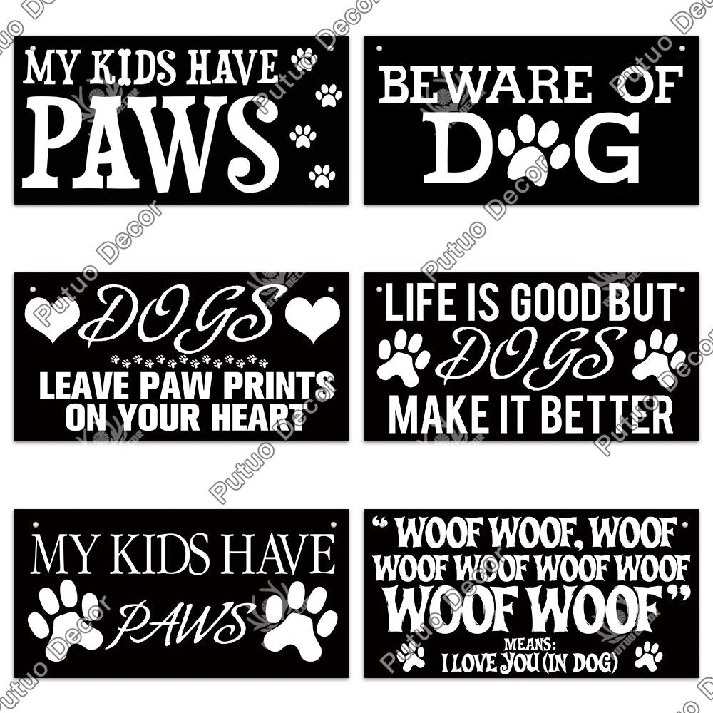 "Charming Wooden Dog Signs: Enhance Your Dog House or Kennel with Decorative Pet Friendship Plaques"