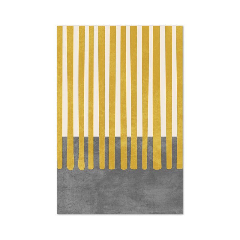 Original Minimalist Abstract Painting Posters and Prints Wall Picture Mustard &amp; Gray Wall Art Canvas Print for Living Room Decor