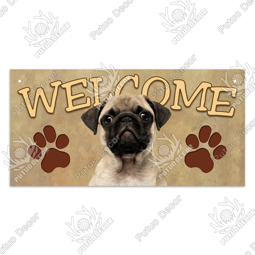 Putuo Decor Dog Plaques Wood Sign Friendship Wooden Pendant Hanging Signs for Wooden Hanging Dog House Decoration Dog Plate