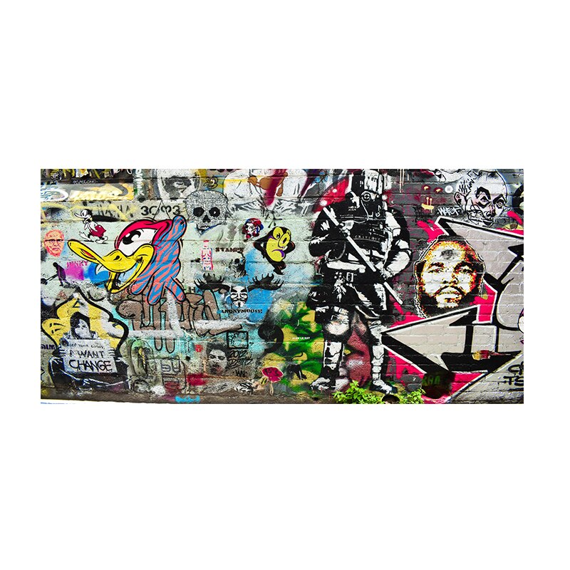 Graffiti on The Wall Street Art Abstract Canvas Painting Posters and Prints Cuadros Banksy Pop Wall Art Picture for Living Room