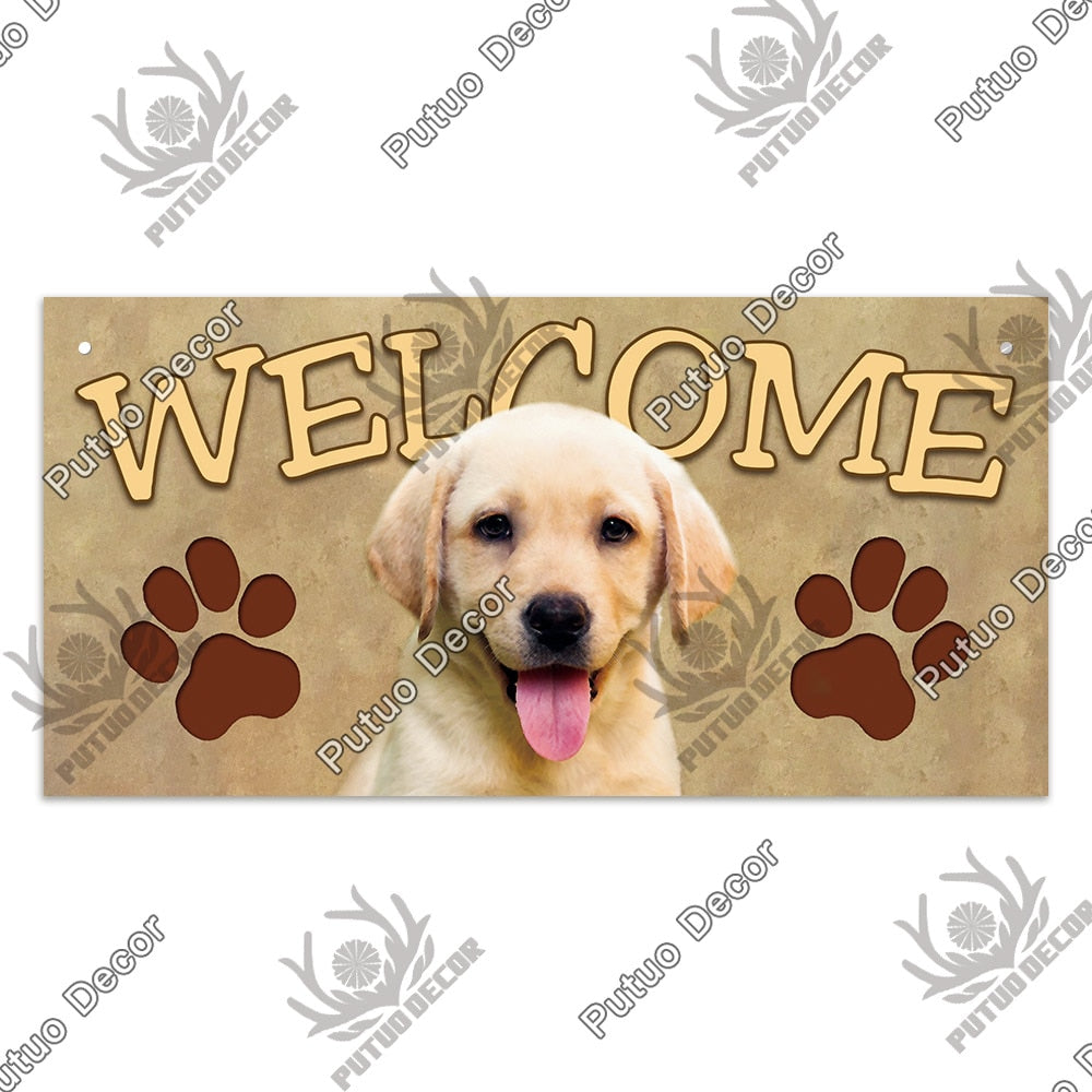 Putuo Decor Dog Plaques Wood Sign Friendship Wooden Pendant Hanging Signs for Wooden Hanging Dog House Decoration Dog Plate