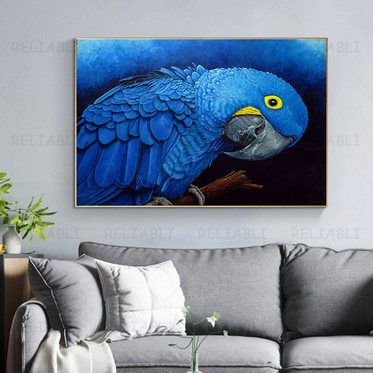 Abstract Macaw Oil Painting Watercolor Animal Canvas Posters Prints Parrot Wall Art Pictures for Living Room Home Decor