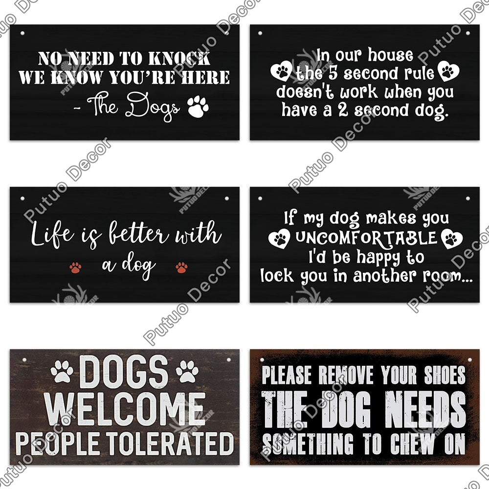 "Charming Wooden Dog Signs: Enhance Your Dog House or Kennel with Decorative Pet Friendship Plaques"