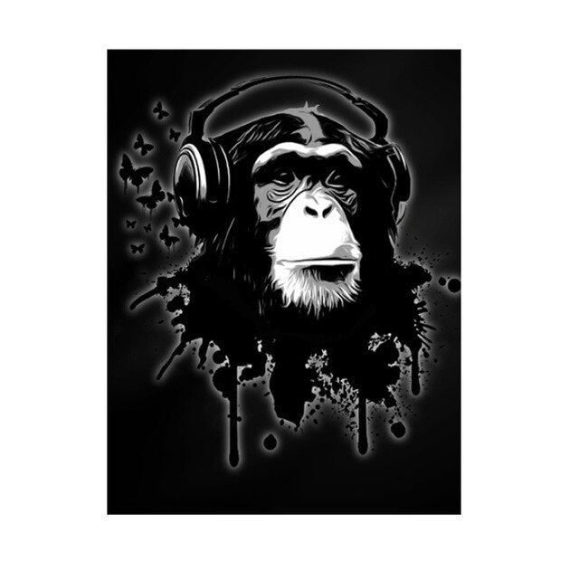 Modern Black Gorilla Canvas Painting Picture Nordic Animal Posters and Prints Monkey Wall Pictures for Living Room Home Decor