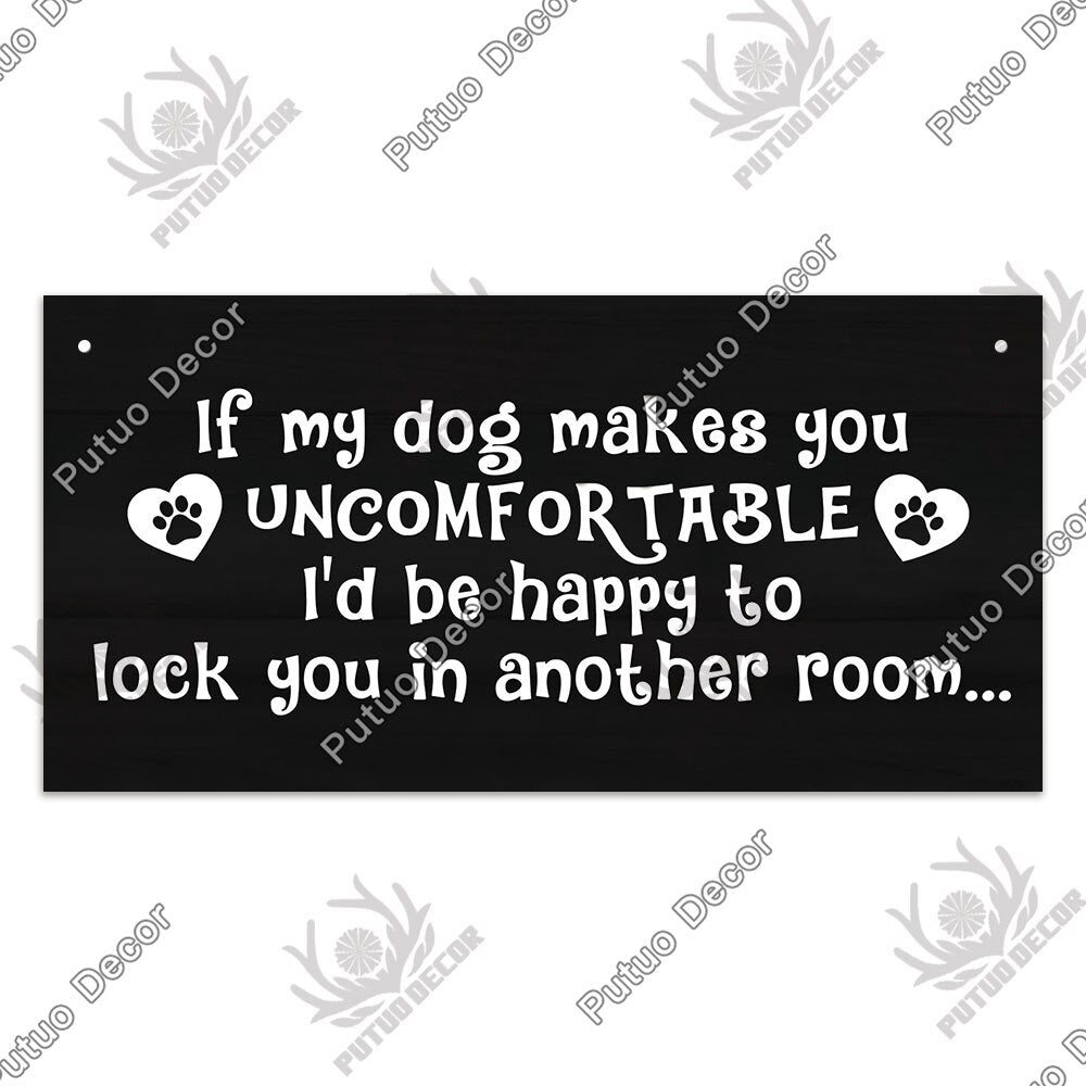 "Charming Wooden Dog Signs: Enhance Your Dog House or Kennel with Decorative Pet Friendship Plaques"