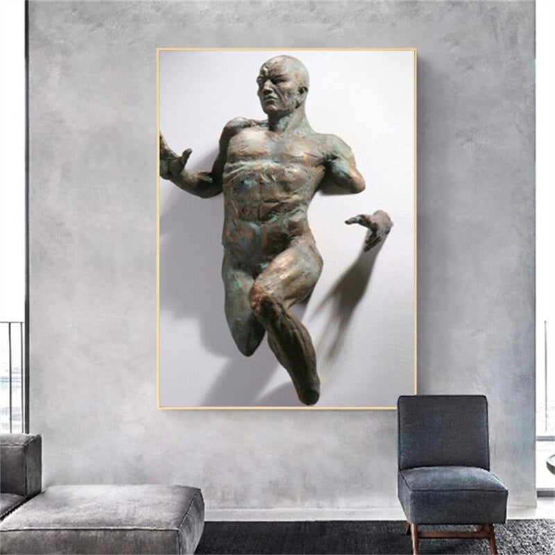 3D Wall Sculpture Abstract Figure Home Decoration Canvas Printed Mural Posters Street Art Ideals Living Room Gifts Decor Cuadros