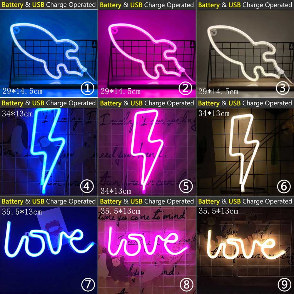 72 Styles LED Neon Light Hello Wall Art Sign Bedroom Decoration Rainbow Hanging Night Lamp Home Party Holiday Decor Xmas Gift