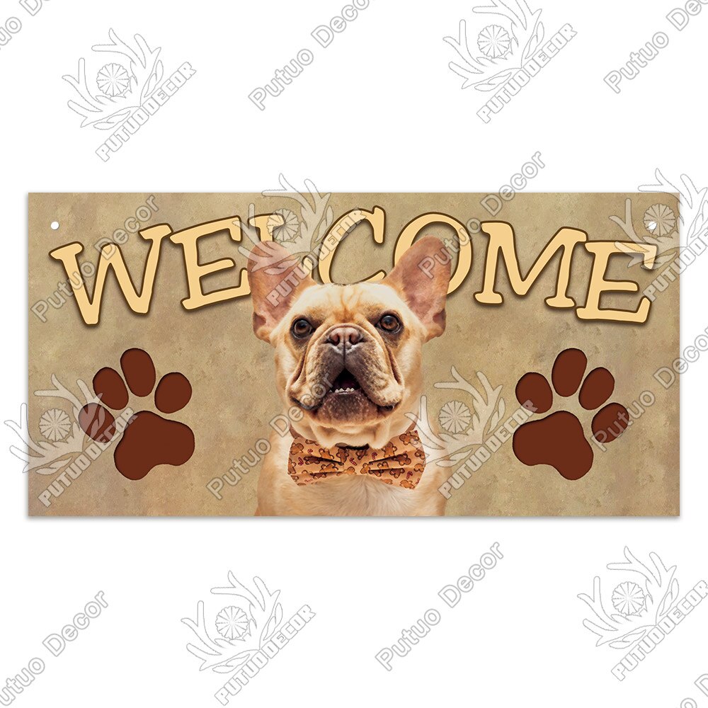 Putuo Decor Dog Plaques Wood Sign Friendship Wooden Pendant Hanging Signs for Wooden Hanging Dog House Decoration Dog Plate