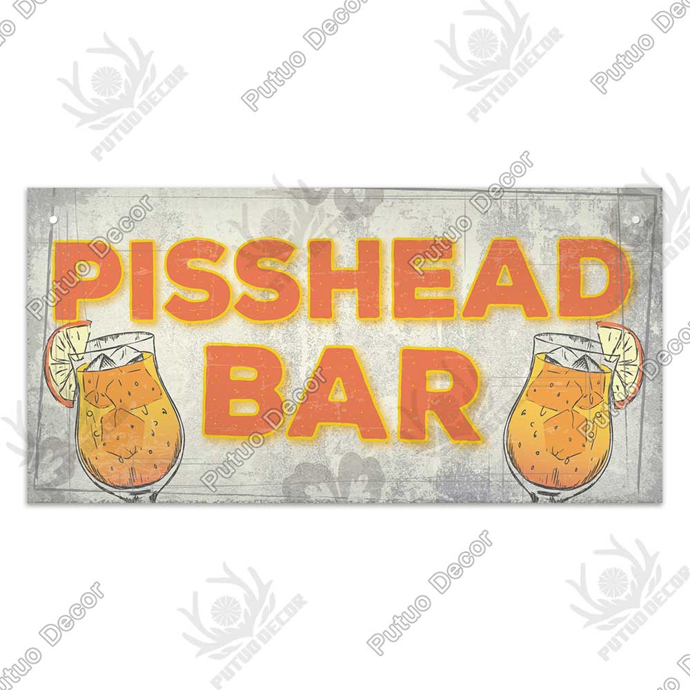 Putuo Decor Pub Funny Wooden Signs Gifts Plaque Wood In Bar Door Plate for Club Beach TIKI Bar Hanging Wall Art Decoration