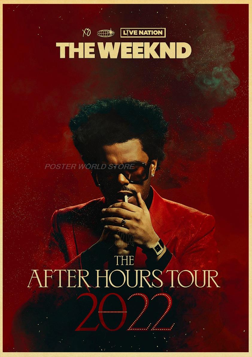 The Weeknd Vintage Kraft Paper Painting Poster and Print Alternative Abstract Funny Modern Wall Art Picture for Coffee House Bar