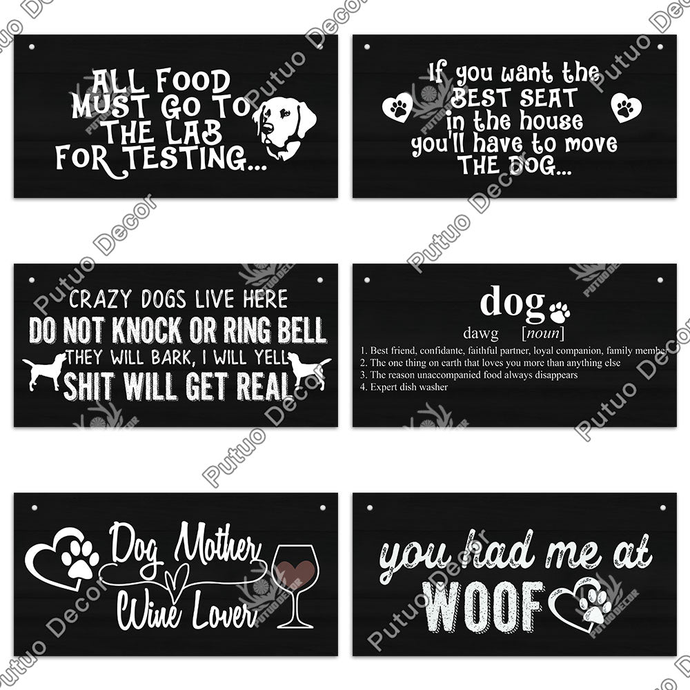 "Charming Wooden Dog Signs: Enhance Your Dog House or Kennel with Decorative Pet Friendship Plaques"