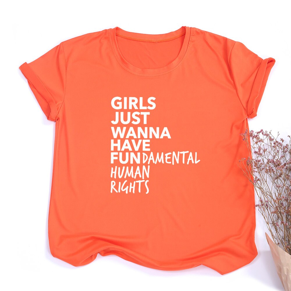 Empowerment in Style: Girls Just Wanna Have Fundamental Human Rights - Feminist T-Shirt