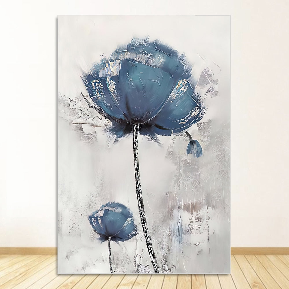 Scandinavian Flower Canvas Art Abstract Painting Print Feather Decoration Picture for Living Room Nordic Home Decor Wall Poster